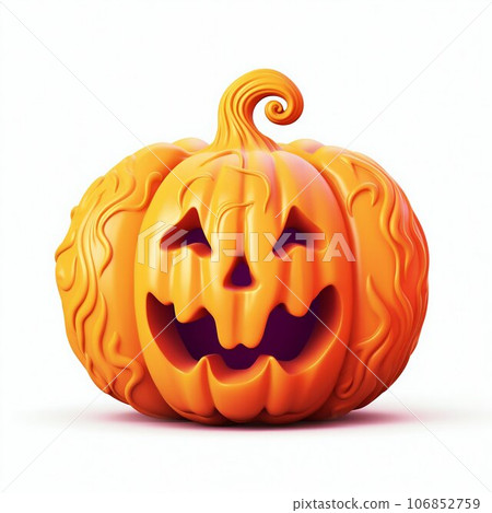 Bright Cartoon Groovy Halloween Pumpkin. Generative ai 106852759