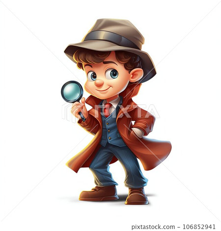 Detective Character Ready to Solve Mysteries. Generative ai Detective Character Ready to Solve Mysteries. Generative ai 106852941