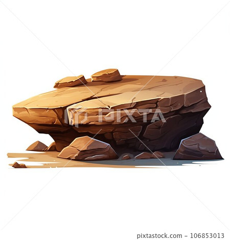 Flat Stone Rock Podium, Isolated View....-插圖素材 [106853013] - PIXTA圖庫