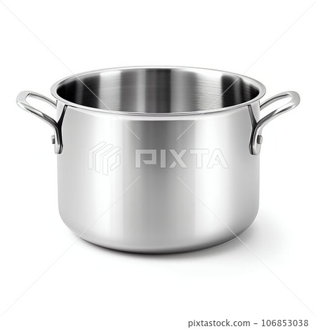 Front View of Cooking Pot Without Lid Isolated. Generative ai 106853038