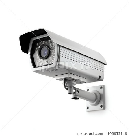Security Camera Isolated on White. Generative ai 106853148