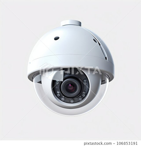 Security Camera Isolated on White. Generative ai 106853191