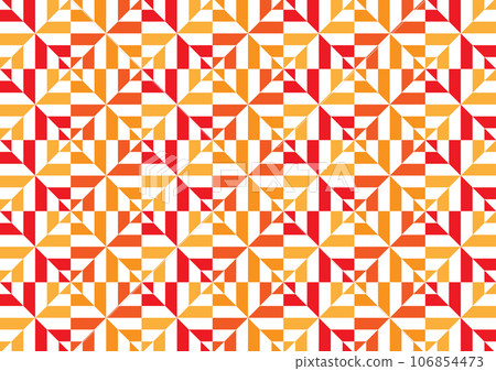 Mosaic square tiles geometric orange pattern red line abstract decoration background Mosaic square tiles geometric orange pattern red line abstract decoration background 106854473