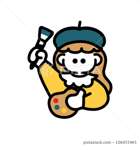 簡單扁平線條圖的插畫家 簡單扁平線條圖的插畫家 106855965