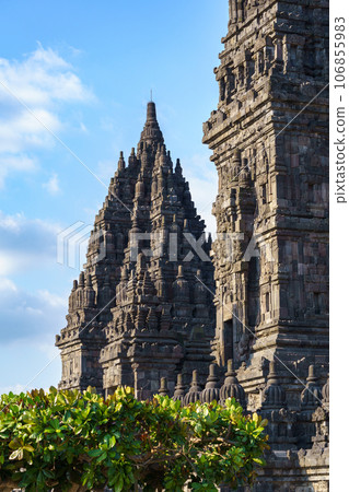 Prambanan temple and blue sky (Yogyakarta, Indonesia) Prambanan temple and blue sky (Yogyakarta, Indonesia) 106855983