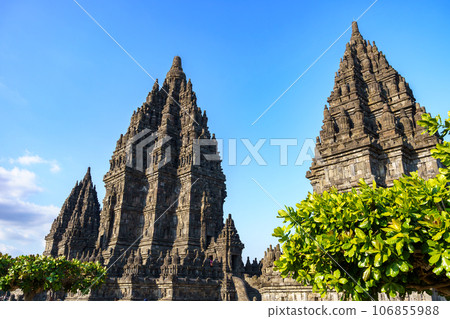 Prambanan temple and blue sky (Yogyakarta, Indonesia) 106855988