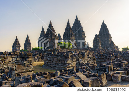 Prambanan temple and rubble (Yogyakarta, Indonesia) Prambanan temple and rubble (Yogyakarta, Indonesia) 106855992
