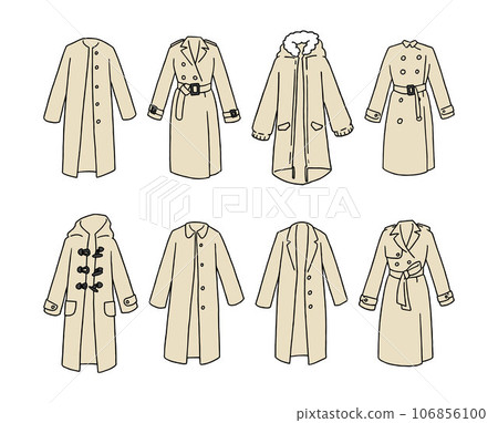 Beige coat illustration set Beige coat illustration set 106856100