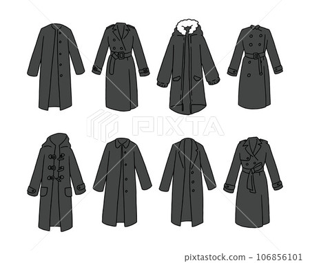 Black coat illustration set 106856101