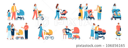 Baby Carriages Set 106856165