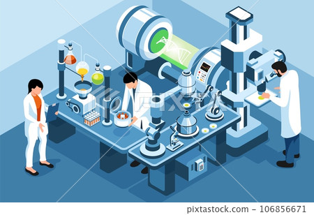 Biotechnology Isometric Illustration 106856671