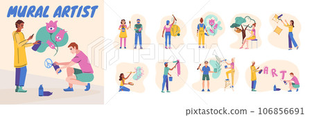 Mural Artist Compositions Set 106856691