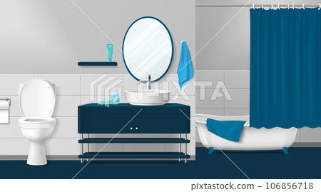 Realistic Bathroom Interior 106856718