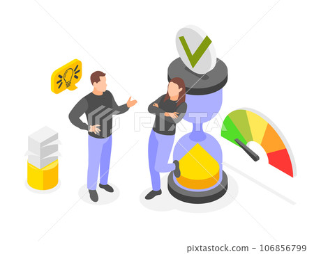 Personal Productivity Isometric Background 106856799