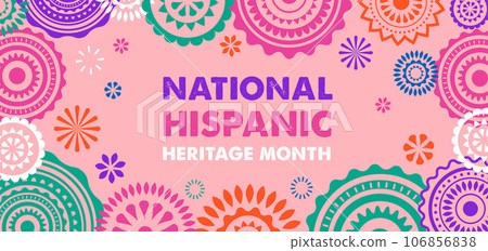 Hispanic heritage month. Vector web banner, poster, card for social media, networks. Greeting with Hispanic heritage month. Vector web banner, poster, card for social media, networks. Greeting with 106856838