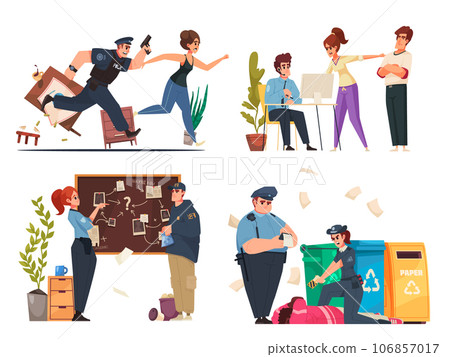 Police Cartoon Set 106857017