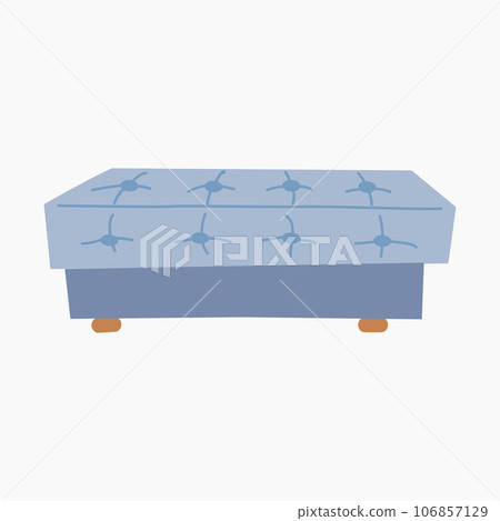 Furniture for interior design blue soft banquette. Upholstered furniture for the living room. Vector illustration. 106857129