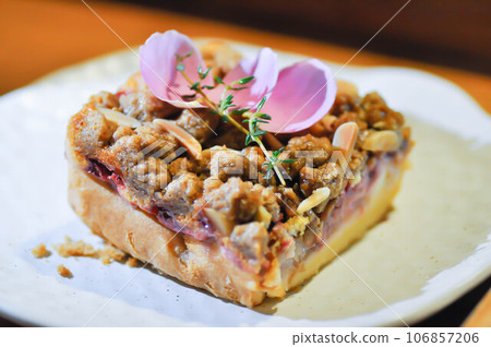 cherry crumble cake, cherry pie with Crumble or cherry pie with Streusel Crumble or Rhubarb Streusel Cake 106857206