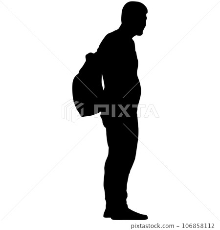 Silhouette of a walking man on a white background 106858112