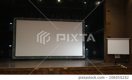 Stage projection screen.  106858282