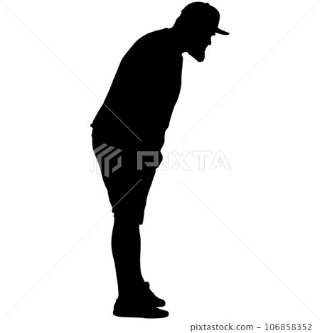 Silhouette of a walking man on a white background 106858352