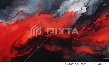 Abstract marble acrylic paints in red and black painted in waves, texture. Abstract marble acrylic paints in red and black painted in waves, texture. 106858393