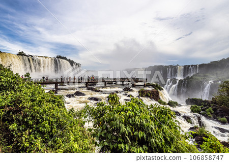 Devil's Throat at Iguazu Falls, one of the world's great natural wonders, on the border of Argentina and Brazil. Devil's Throat at Iguazu Falls, one of the world's great natural wonders, on the border of Argentina and Brazil. 106858747