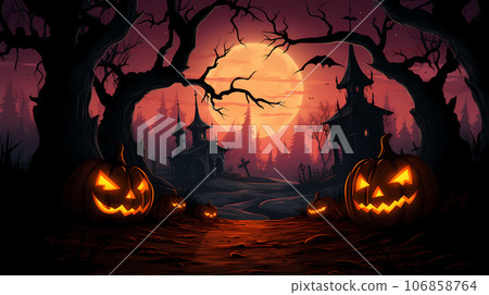 Halloween illustration background. 106858764