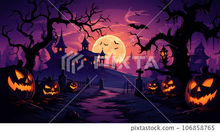 Halloween illustration background. 106858765