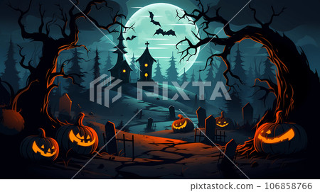 Halloween illustration background. 106858766