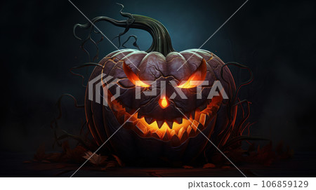 Halloween pumpkin on dark background Halloween pumpkin on dark background 106859129