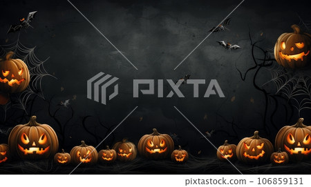Halloween pumpkin on dark background Halloween pumpkin on dark background 106859131