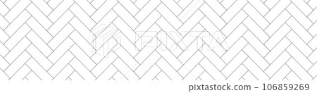 White herringbone pattern for kitchen floor, parquet ,ceramic surfaces. Seamless texture brick elements. Flat vector illustrations isolated in background. White herringbone pattern for kitchen floor, parquet ,ceramic surfaces. Seamless texture brick elements. Flat vector illustrations isolated in background. 106859269