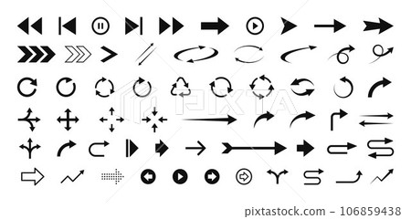 Arrow icon set Vector collection. Black Arrows icon 106859438