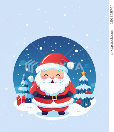 Jolly Santa Claus in Snowy Scene Jolly Santa Claus in Snowy Scene 106859744