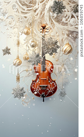 Festive Violin in Snowy Wonderland Festive Violin in Snowy Wonderland 106859745
