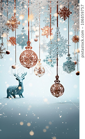 Majestic Deer in a Winter Wonderland 106859757