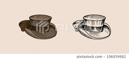 Vintage newsboy Hat. Gatsby for elegant men. Retro fashion. English style. Hand drawn Vintage newsboy Hat. Gatsby for elegant men. Retro fashion. English style. Hand drawn 106859982
