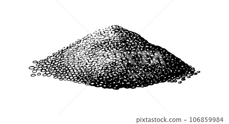 Piles of Chia seeds. Salvia hispanica. Spice or Condiment or flavoring or granule or grain. Engraved Piles of Chia seeds. Salvia hispanica. Spice or Condiment or flavoring or granule or grain. Engraved 106859984