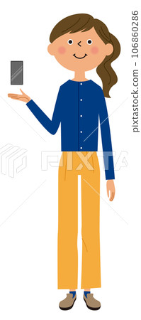 Smartphone and young lady 106860286