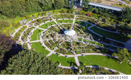 Circles of the rose garden of the Botanical Garden Planten un Blumen Circles of the rose garden of the Botanical Garden Planten un Blumen 106861408