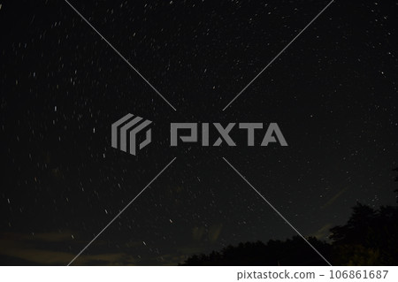 Nagasaka Town, Hokuto, the Big Dipper and Polaris in the northern sky 106861687