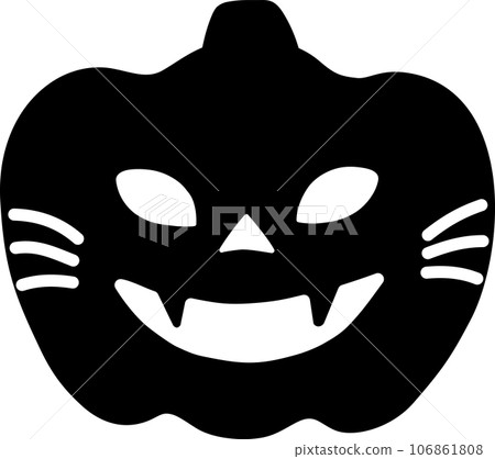 Fashionable and cute black Halloween pumpkin cat face jack-o-lantern pumpkin vector illustration Fashionable and cute black Halloween pumpkin cat face jack-o-lantern pumpkin vector illustration 106861808