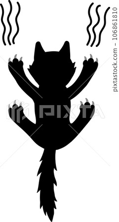 Halloween Fashionable and cute fun pop back view vector illustration of a sliding black cat Halloween Fashionable and cute fun pop back view vector illustration of a sliding black cat 106861810