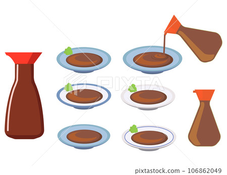 Soy sauce set with wasabi 106862049
