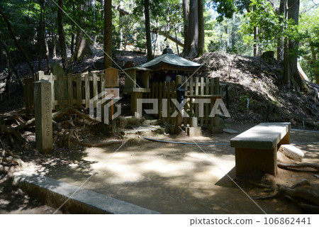 The verdant Kurama-dera Temple, Yoshitsune's height comparison stone, Sakyo-ku, Kyoto The verdant Kurama-dera Temple, Yoshitsune's height comparison stone, Sakyo-ku, Kyoto 106862441
