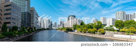 (Tokyo - Landscape Panorama) Early summer scenery around Tennoz 2 (Tokyo - Landscape Panorama) Early summer scenery around Tennoz 2 106863347