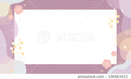 Pink and purple Japanese style frame vector material perfect for New Year's cards 106863422