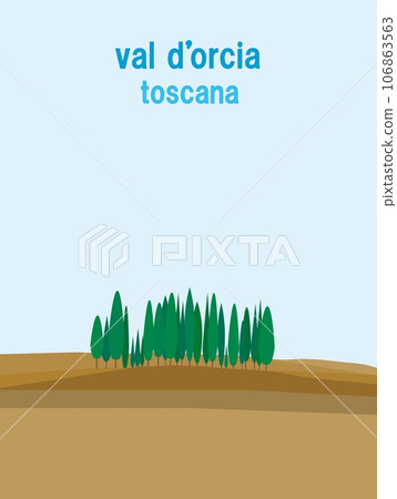 Val d'orcia Tuscany Italy Cypress Autumn Val d'orcia Tuscany Italy Cypress Autumn 106863563
