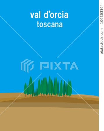 Val d'orcia Tuscany Italy Cypress Autumn Val d'orcia Tuscany Italy Cypress Autumn 106863564